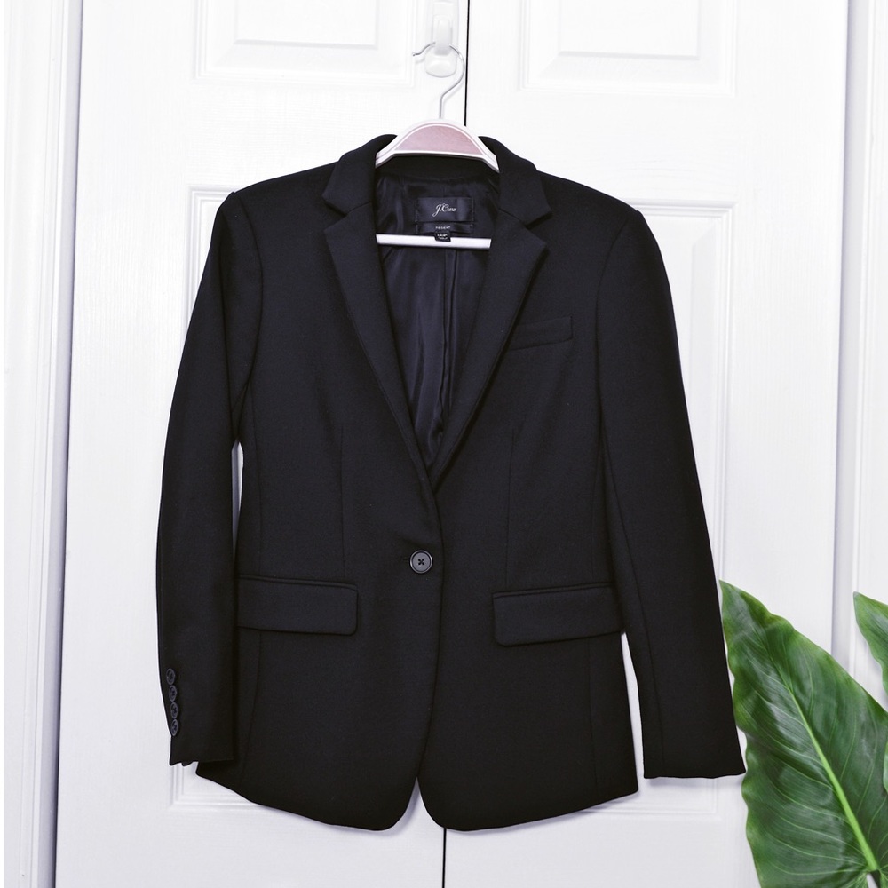 J. CREW Petite Regent Structured Black Blazer